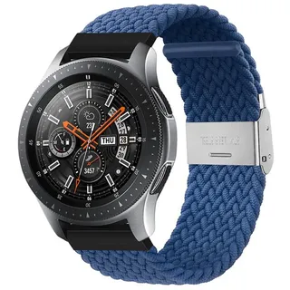 BTTO Uhrenarmband Nylonband Elastisches Armband 20 mm/22 mm, 6 Farben Uhrenarmband, SmartWatch-Armband für Samsung Galaxy Watch/Huawei Watch/Garmin/Fossi blau