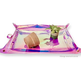 Pflanzen-Umtopfmatte für den Innenbereich, schillernde, holografische Ausrollplane, Geschenke für Pflanzenliebhaber, Frauen, 59,7 x 41,9 cm, Rosa