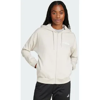 adidas Hoodie Linear Beige/Weiß XS