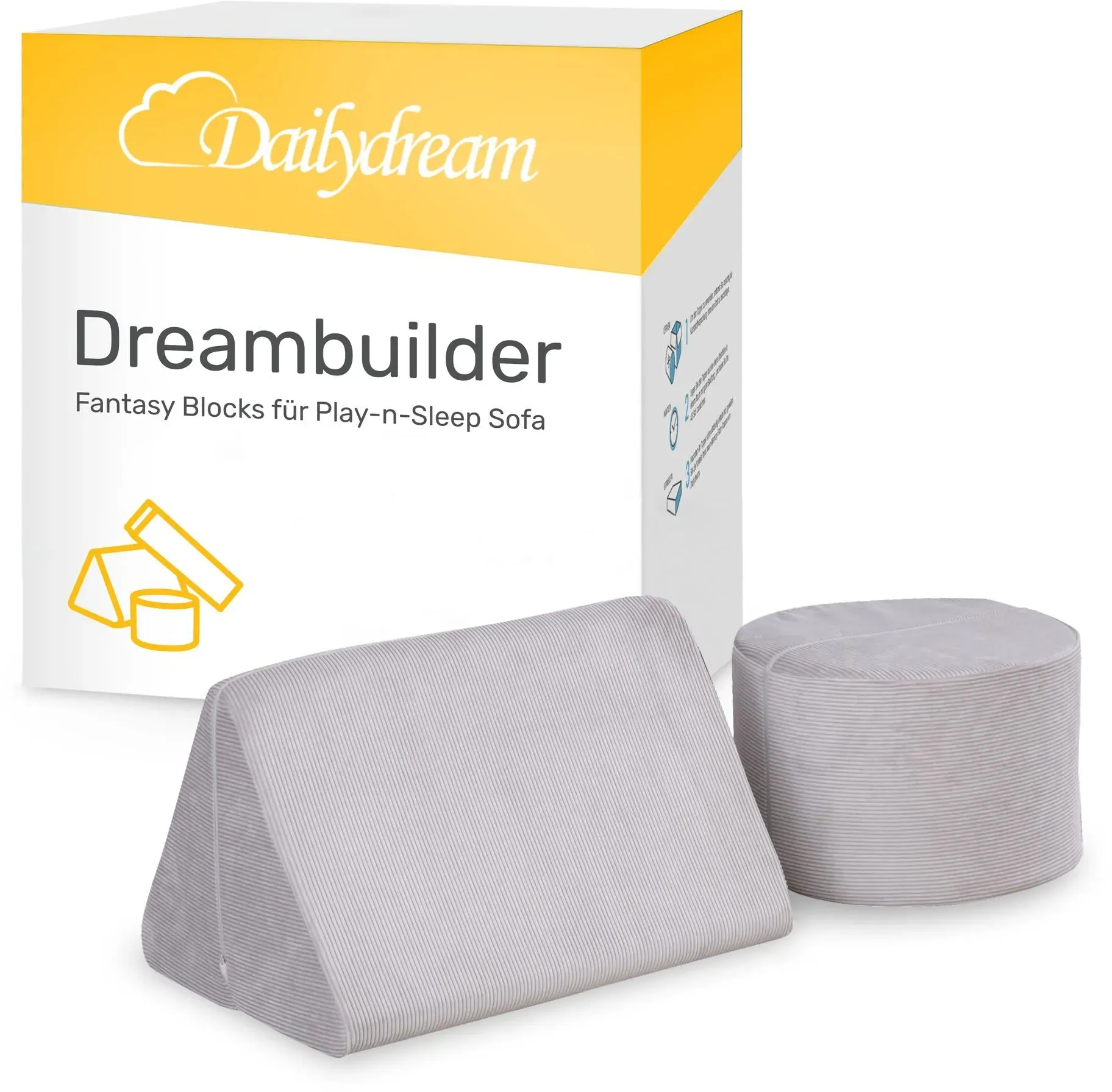 Fantasy Blöcke – Erweiterung für das Dailydream Spiel- und Schlafsofa, Grau