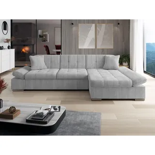 Mirjan24 Ecksofa Malwi Cord mit Schlaffunktion und Bettkasten, mit Regulierbare Armlehnen, L-Form, 278x161 cm, Wohnzimmer, Sofas - Poso 110, Seite: Rechts) montierbar,