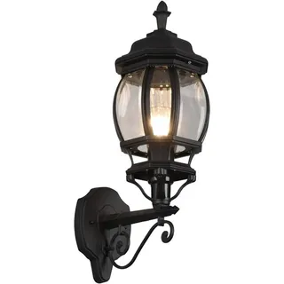 lightling Außen-Wandleuchte Elvis, spritzwasser- und staubdicht, ohne Leuchtmittel, E27 schwarz