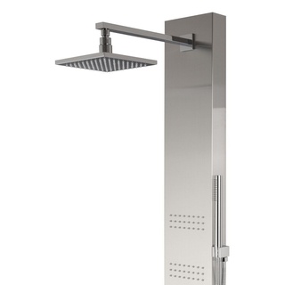 BADLAND Duschpaneel Edelstahl NEO Thermostatisch mit Auslauf in Stahl