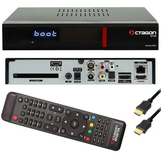 Octagon SF138 HD E2 Linux Red HDTV LAN CI DVB-C/T2 HEVC H.265 Full HD Receiver