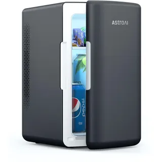 AstroAI 2 in 1 Mini Kühlschrank, 6 Liter Fridge / 8 Dosen mit Kühl- und Heizfunktion, 12V / 220V Steckdose für Autos, Büros und Schlafsäle, Schwarz