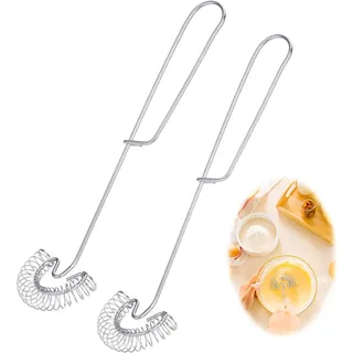 2 Stück Spiralbesen, Schneebesen Edelstahl, Whisk, RüHrbesen SpüLmaschinengeeignet, RüHrblitz, Spiralbesen Flach, Handschneebesen für Eier, Mehl und Butter Verwendet Werden