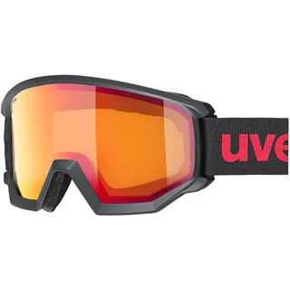 Uvex athletic FM - Skibrille für Damen und Herren - mit Visier - beschlagfrei - black matt - one size