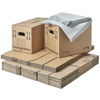 15 x Umzugskarton Profi (590 x 318 x 328 mm) + 5 kg Packseide (50 x 75 cm) + 5 x Umzugskarton Compact (500 x 350 x 370 mm) Umzugsset Angebot Set Umzug