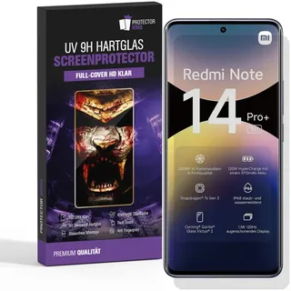 1x 9H Panzerglas für Xiaomi Redmi Note 14 Pro Plus HD KLAR UV-Liquid echtes Tempered Glass Displayschutz Schutzglas Schutzfolie Screen-Protector