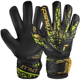 Reusch Attrakt Infinity Finger Support Junior Flexible Torwarthandschuhe Kinder Jugendliche Fußballhandschuhe mit Fingerprotektion perfekt geeignet für Kunstrasen