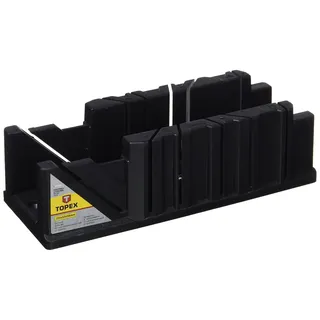 Topex Gehrungslade Gehrungsblock 233 x 53 x 56 mm Kunststoff, zum Schneiden von Holzwinkeln, 22.5°/45°/90° Schnittwinkel, Gehrungssäge mit Führung