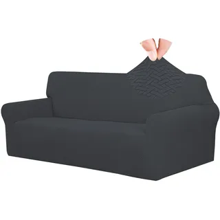 Easy-Going Stretch Jacquard Couchbezug, 1 Stück Weich Sofabezug Sofabezug mit Anti-Rutsch-Schaumstoff, Waschbarer Möbelschutz für Kinder, Hunde, Katzen (Sofa, Dunkelgrau)