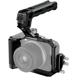 SMALLRIG R50 V Kamerakäfig für Canon R50V, Komplettkäfig mit Silikongriff, Tragegriff für ARRI, Kabelklemme für HDMI, integriertem Blitzschuh, Schnellwechselplatte für Arca-Swiss, QD(Schwarz) -5766