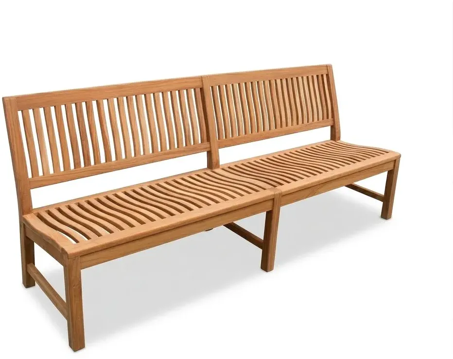 Stabile XXL Gartenbank Kingsbury in Premium Teak ohne Armlehne 220 cm