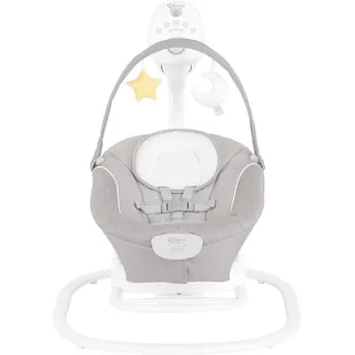 Graco SoftSwayTM elektrische Babyschaukel und Wippe, 2 in 1, ab Geburt bis ca. 9 Monate (9 kg), sanft und leise, 3-Fach Verstellbarer Sitz, Spielbügel, Starlight