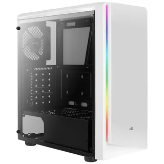 Aerocool RIFTW RIFT, ATX-PC-Box, RGB 13-Modi, Seitenwand, 12-cm-Lüfter,weiß