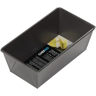 Chef Aid Kastenform 900 g Rechteckige Brotform aus Kohlenstoffstahl mit Antihaftbeschichtung für Brot und Kuchen Geeignet für Kühlschrank und Gefrierfach Schwarz 21 x 11,5 x 7,5 cm