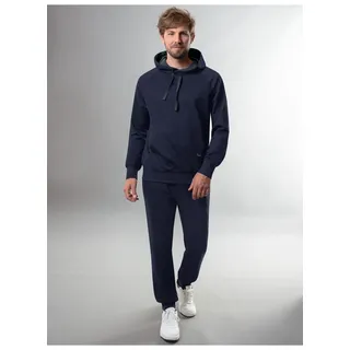 TRIGEMA Jogginganzug "TRIGEMA Jogginganzug aus Biobaumwolle", Herren, Gr. XL, blau (navy), 75% Baumwolle (Biobaumwolle kbA), 25% Baumwolle (recycelt), casual, Sportanzüge