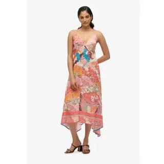 Superdry für Damen. W8011888A Jack mehrfarbig bedrucktes Kleid (XS), Lässig, Viskose, Ärmellos / Hosenträger