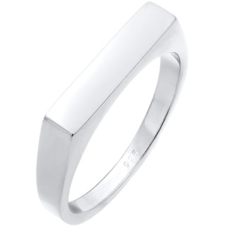 Elli Siegelring Pinky Ring Eckig Geo Design 925 Silber 50 Damen