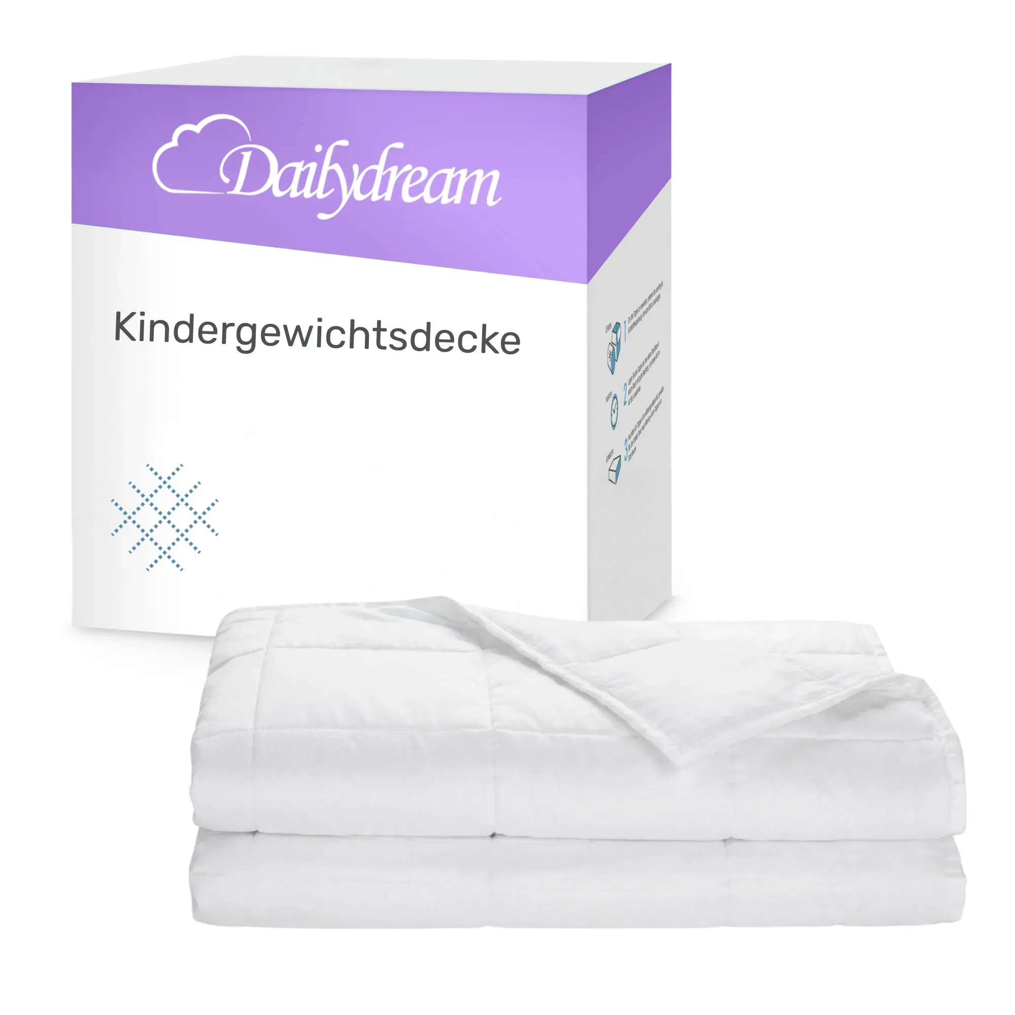 Gewichtsdecke für Kinder aus 100% Baumwolle, Edition "Weiß" - 135x200cm