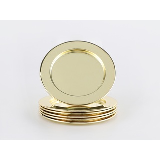 ECHTWERK Untersetzer- / Serviettenring-Set (dekoratives Glasuntersetzer 6t, Gold, 6tlg)
