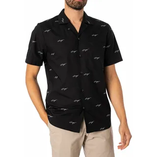 HUGO Herren Ellino Relaxed-Fit Hemd aus Ripstop-Baumwolle mi... S