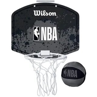 Wilson NBA Team Mini Basketball Korb, Kompakte Größe und Robuste Bauweise, Einfacher Aufbau und Dynamisches Design, Farbe: Schwarz/Grau