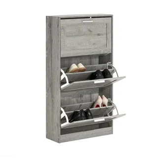 SoBuy Schuhschrank mit 3 Klappen Schuhregal schmal Schuhkommode bht ca. 60x115x23cm