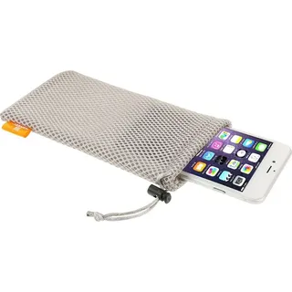 wortek Universal Handytasche Nylon Mesh Netz Beutel | 18,5cm x 9cm | für jedes Smartphone / Handy / iPhone | Grau - Grau