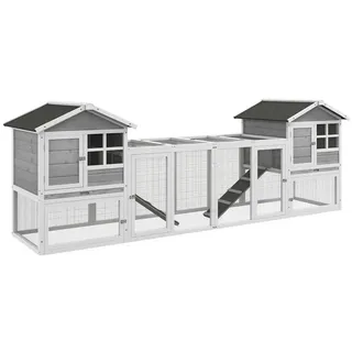 PawHut Kleintierstall 259 x 64 x 92 cm grau