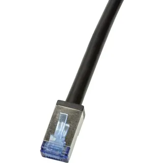 Logilink CQ7093S RJ45 Netzwerkkabel, Patchkabel CAT 6a S/FTP 10.00 m Schwarz Geschirmt, UV-Beständig, Ölbeständig 1 St.