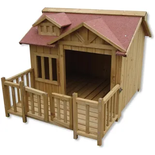 Wiltec Hundehütte 93,5 x 77,5 x 70 cm Holz Braun