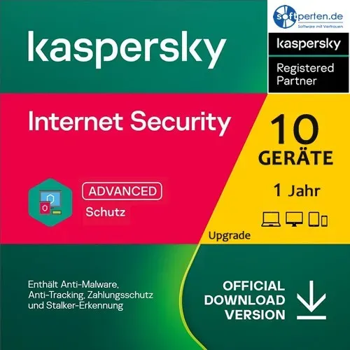 Kaspersky Internet Security 2026 Upgrade, 10 Geräte - 1 Jahr, Download