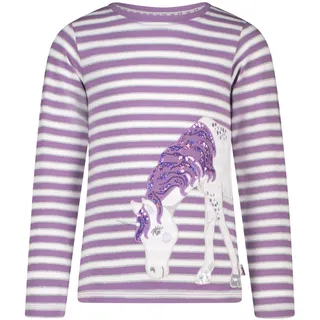 SALT AND PEPPER BY KIDS PARK Mädchen Langarmshirt mit Einhorn Stickerei-Applikation T-Shirt, Purple Dusk, 140-146 - 140-146