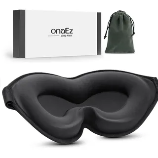 onaEz Schlafmaske für Frauen Herren, 2024 Verbesserte 3D Nasenrinnen Design, 10mm Tief Konturierte Schlafbrille Bequem,100% Lichtblockierende Augenmaske,Weiche Schlafmasken für Yoga Reisen