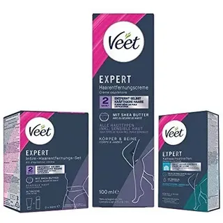 Veet EXPERT Haarentfernungs-Set - Haarentfernungscreme Körper & Beine 100ml + In
