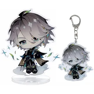 narukami Genshin Impact Cute Character Acrylic Figure Stand and Keychain Set for Game Player or Fans, Alhaitham, Medium - M