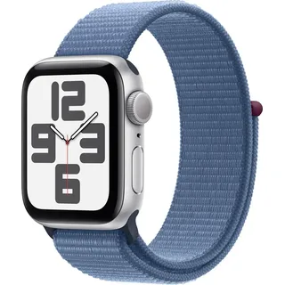 GPS 40 mm Aluminiumgehäuse Silber, Sport Loop Winterblau