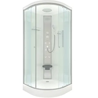 SeniorBad Duschkabine Fertigdusche Dusche Komplettkabine D10-00T0-EC 80x80 cm mit 2K Scheiben Versiegelung