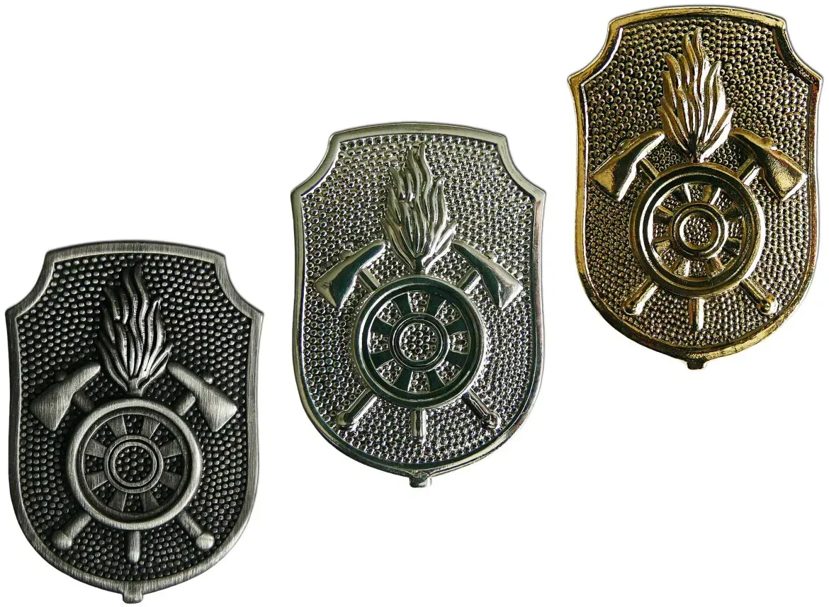 Feuerwehr Mützen- und Kragenabzeichen Bayern Metall altsilber