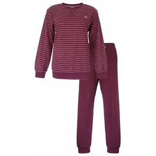 Tenderness Schlafanzug Damen Frottee Pyjama (2 tlg) kuschelige Qualität rot XL