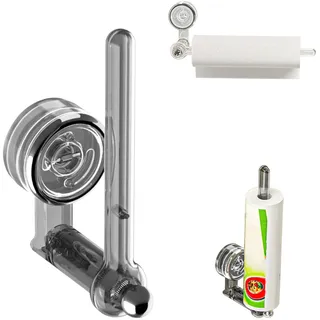 Verstellbarer Küchenrollenhalter mit Saugnapf, Multifunktionale Aufhängestange mit Saugnapf für Küche, Bad und Büro, Wand-Organizer mit robustem Halt, ganz ohne Bohren (B-18cm)