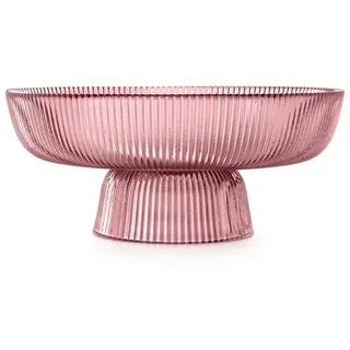 Navaris Frucht Schüssel aus Glas - rote Glasschüssel für Früchte Salat Deko - Salatschüssel - Deko Schale aus solidem Glas - Bowl Schüssel - Rot
