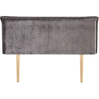 Kopfteil ELORE mit Holzbeinen 140 cm für Doppelbetten in Grau - gepolstertes Bettkopfteil mit hochwertigem Chenille Stoff, Headboard