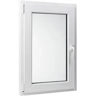 bravo the smart solution Kunststoff Fenster Dreh/Kipp 60 cm x 90 cm Anschlagrichtung Links inklusive Fenstergriff
