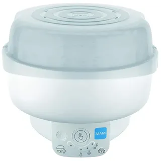 MAM Elektrischer Sterilisator und Flaschenwärmer, Express, 6 Funktionen in 1, elektrische Verwendung oder in Mikrowelle, enthält 1 Easy Start Anti-Colic von 160 ml und 1 Schnuller Start Nanò 0-2 Monate, Farbe Unisex