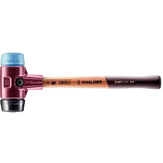 Halder Schonhammer SIMPLEX L.350mm Kopf-D.50mm weich/mittelh.HO TPE-soft blau/Gu.schw.
