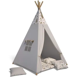Best For Kids-Kinder Tipi Zelt Indoor | Spielzelt für Kinder mit weichen Kissen | Robustes Indianerzelt aus Baumwolle | Kinder Spielhaus | Einfacher Aufbau Tipi Zelt für Jungen & Mädchen