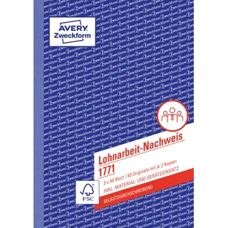 Avery Zweckform Avery-Zweckform Lohnarbeit-Nachweis, A5, 40 Blatt (1771)